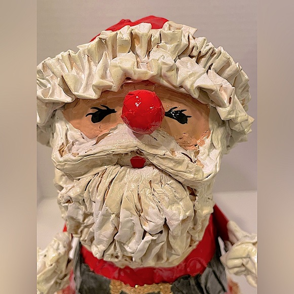 Vintage Paper Holiday Figures. Santa (9”) and Father Time (11”). Handmade . - Picture 4 of 11